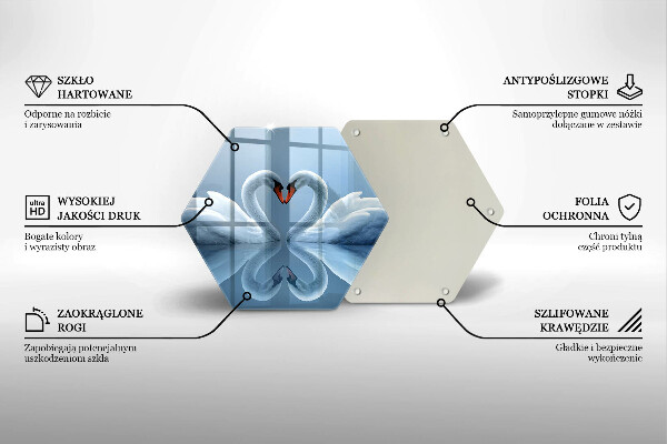 Cache plaque de cuisson Deux coeurs de cygne