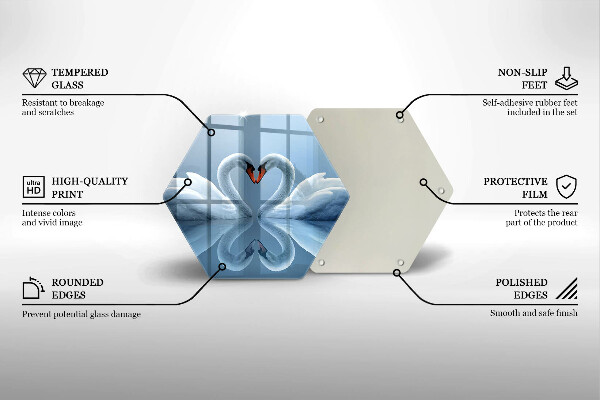 Cache plaque de cuisson Deux coeurs de cygne