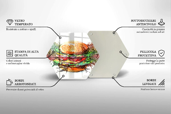 Cache plaque de cuisson Dessin de hamburger