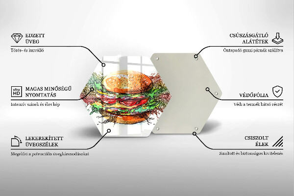 Cache plaque de cuisson Dessin de hamburger