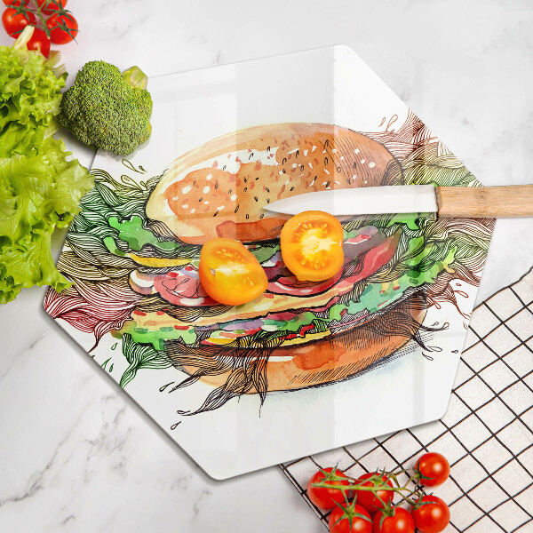 Cache plaque de cuisson Dessin de hamburger