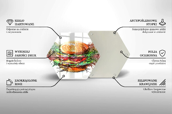 Cache plaque de cuisson Dessin de hamburger
