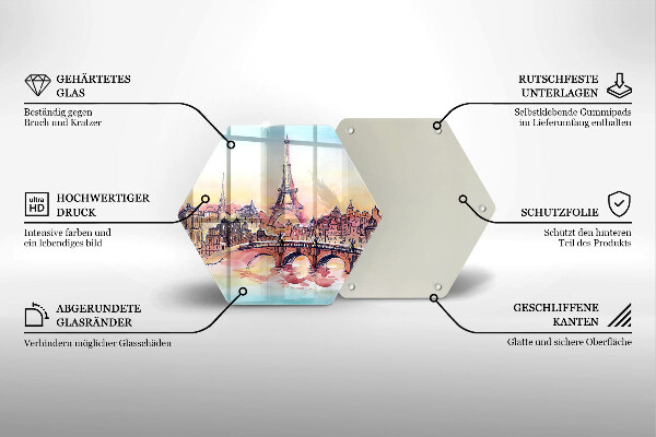 Cache plaque de cuisson Paysage de Paris Tour Eiffel