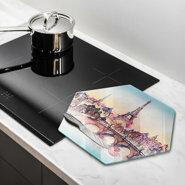 Cache plaque de cuisson Paysage de Paris Tour Eiffel