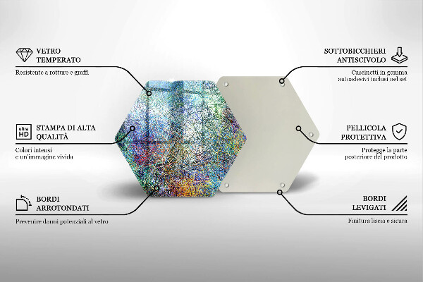 Cache plaque de cuisson Abstraction de lignes colorées