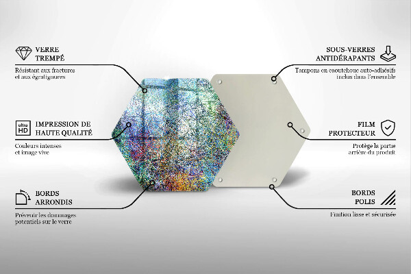 Cache plaque de cuisson Abstraction de lignes colorées