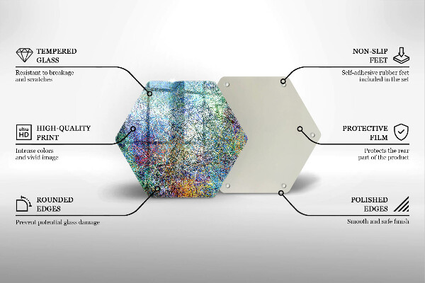 Cache plaque de cuisson Abstraction de lignes colorées