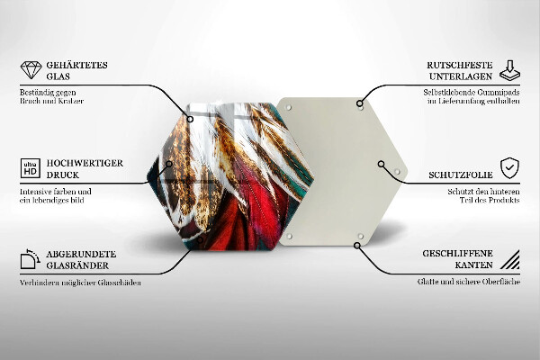 Cache plaque de cuisson Plumes d'oiseaux bohèmes