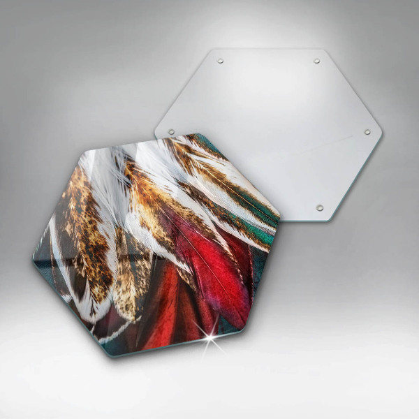 Cache plaque de cuisson Plumes d'oiseaux bohèmes