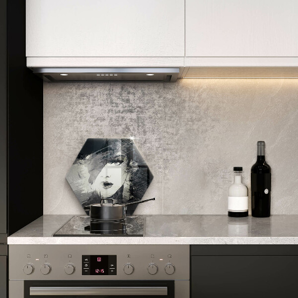 Cache plaque de cuisson Peinture d'une femme