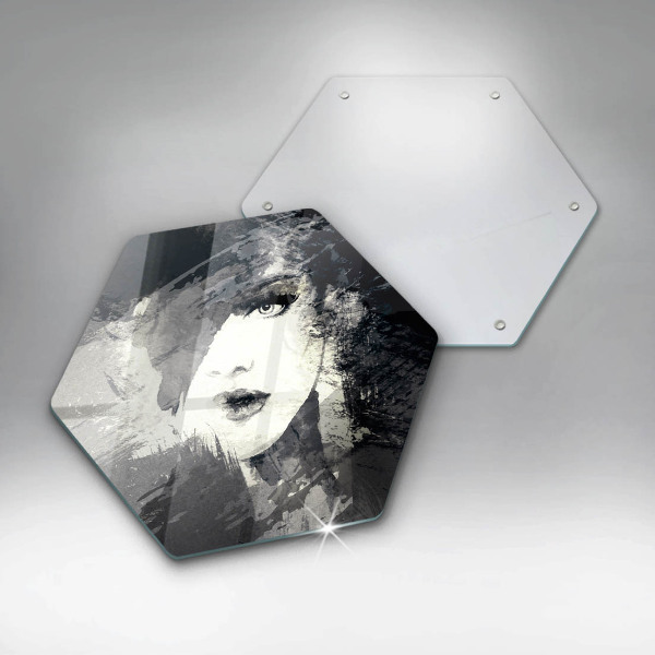 Cache plaque de cuisson Peinture d'une femme