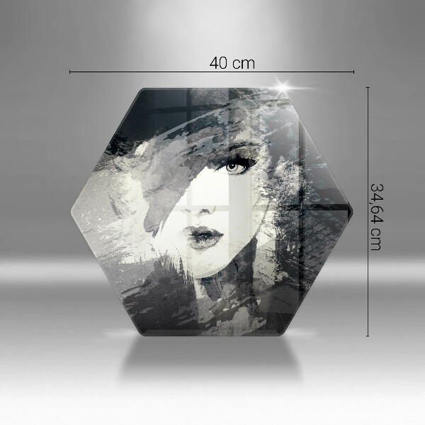 Cache plaque de cuisson Peinture d'une femme