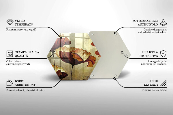 Cache plaque de cuisson Fleurs de bohème peintes