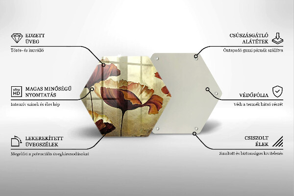 Cache plaque de cuisson Fleurs de bohème peintes