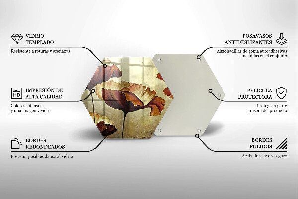 Cache plaque de cuisson Fleurs de bohème peintes