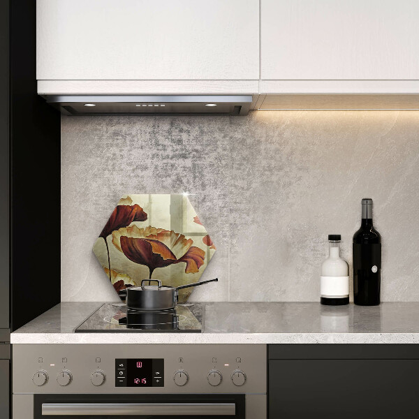 Cache plaque de cuisson Fleurs de bohème peintes