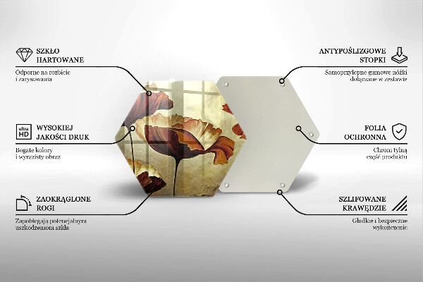 Cache plaque de cuisson Fleurs de bohème peintes