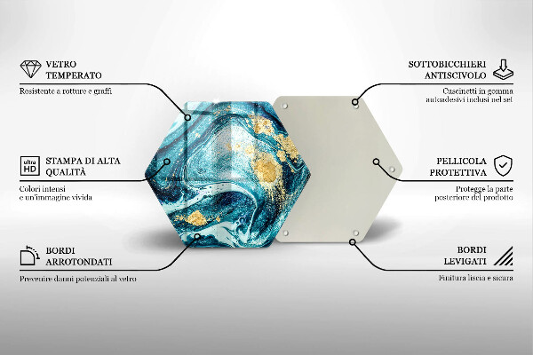 Protection plaque induction Abstraction d'or bleu