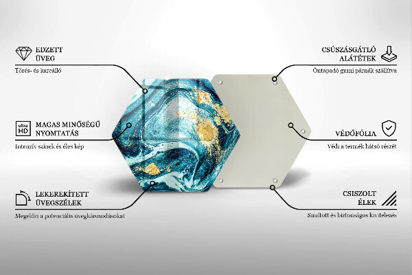 Protection plaque induction Abstraction d'or bleu