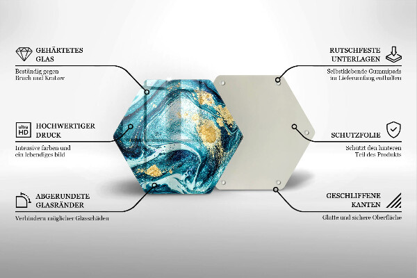 Protection plaque induction Abstraction d'or bleu