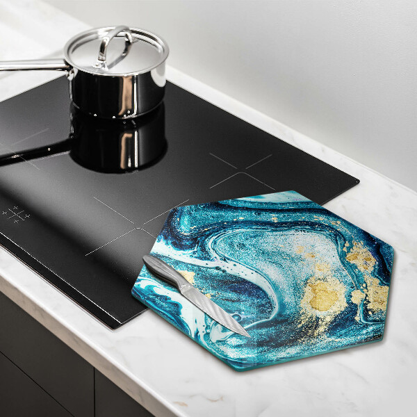 Protection plaque induction Abstraction d'or bleu