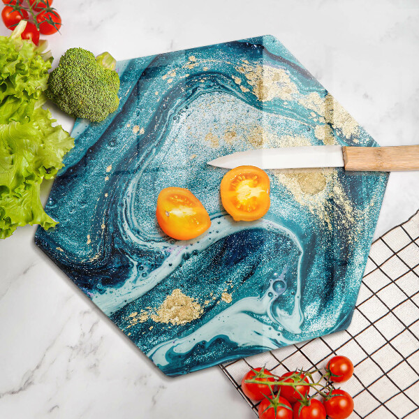 Protection plaque induction Abstraction d'or bleu