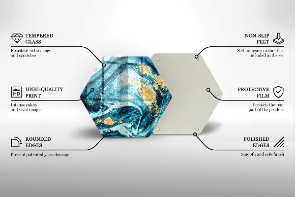 Protection plaque induction Abstraction d'or bleu