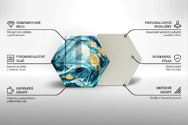 Protection plaque induction Abstraction d'or bleu