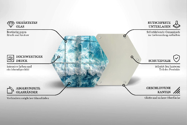 Cache plaque de cuisson Vagues d'eau de mer