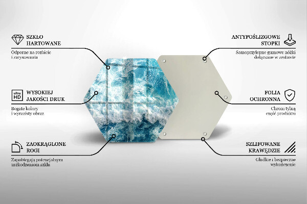 Cache plaque de cuisson Vagues d'eau de mer