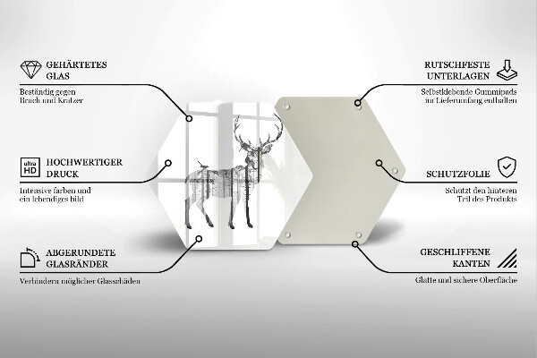 Cache plaque de cuisson Illustration de cerf et de forêt
