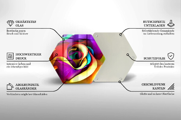 Cache plaque de cuisson Pétales de roses colorés