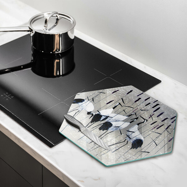 Cache plaque de cuisson Grues japonaises