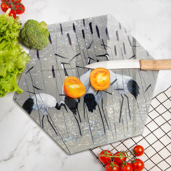 Cache plaque de cuisson Grues japonaises