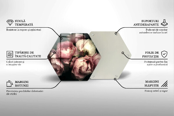 Cache plaque de cuisson Fleurs de pivoine