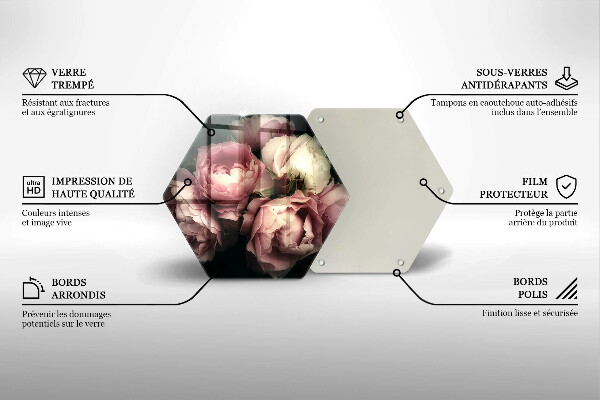 Cache plaque de cuisson Fleurs de pivoine