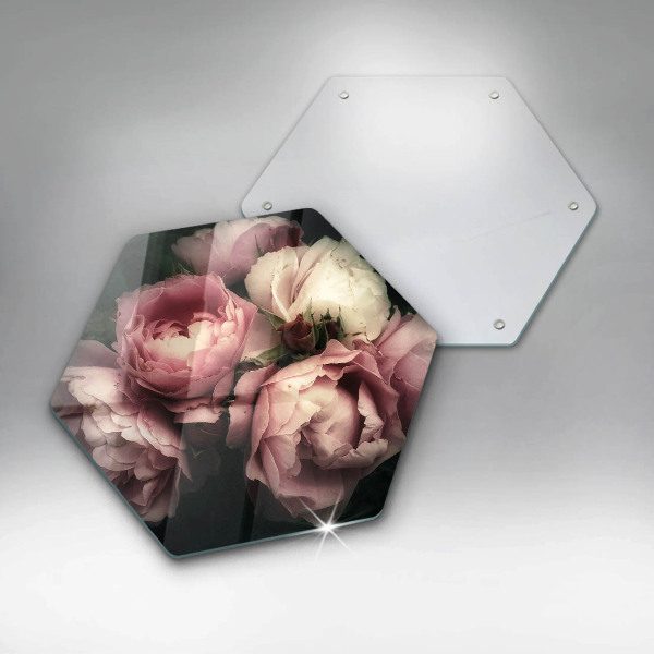 Cache plaque de cuisson Fleurs de pivoine