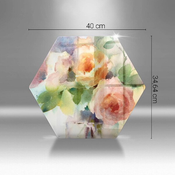 Protection plaque induction Fleurs peintes