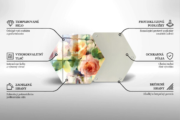 Protection plaque induction Fleurs peintes