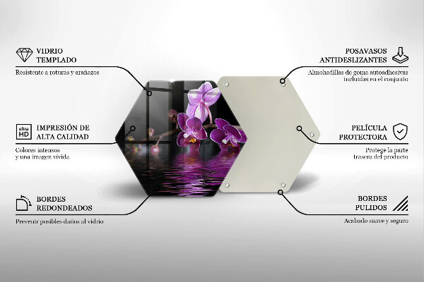 Cache plaque de cuisson Eau zen d'orchidée