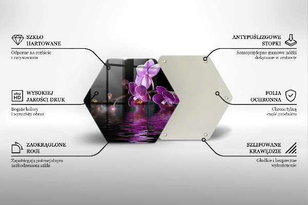 Cache plaque de cuisson Eau zen d'orchidée