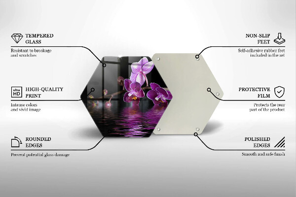 Cache plaque de cuisson Eau zen d'orchidée