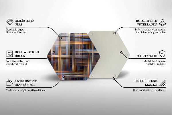 Protection plaque induction Lignes de peinture abstraites