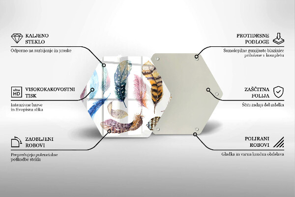 Protection plaque induction Plumes d'oiseaux colorées