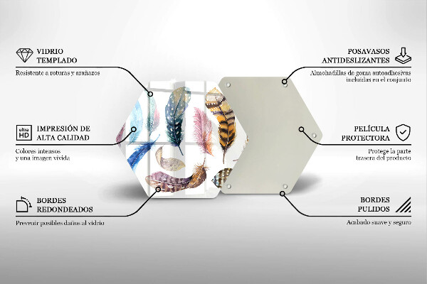 Protection plaque induction Plumes d'oiseaux colorées