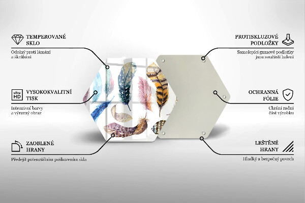 Protection plaque induction Plumes d'oiseaux colorées