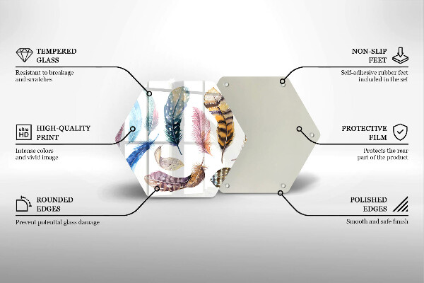 Protection plaque induction Plumes d'oiseaux colorées