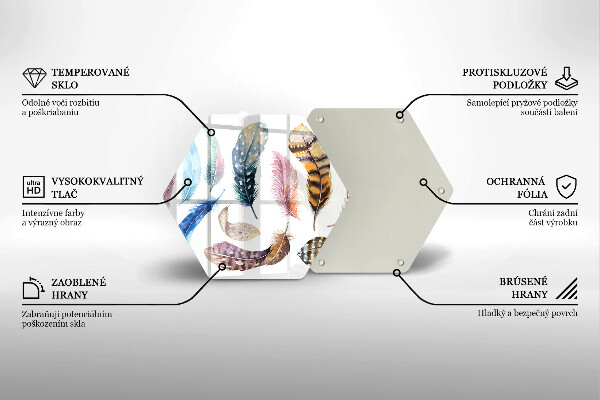 Protection plaque induction Plumes d'oiseaux colorées