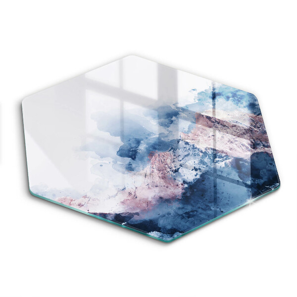 Protection plaque induction Montagnes peintes abstraites