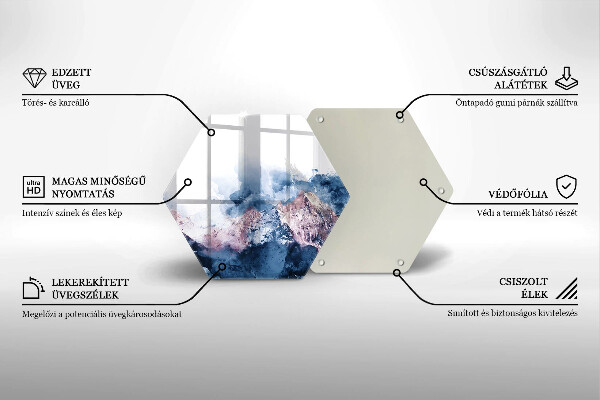 Protection plaque induction Montagnes peintes abstraites